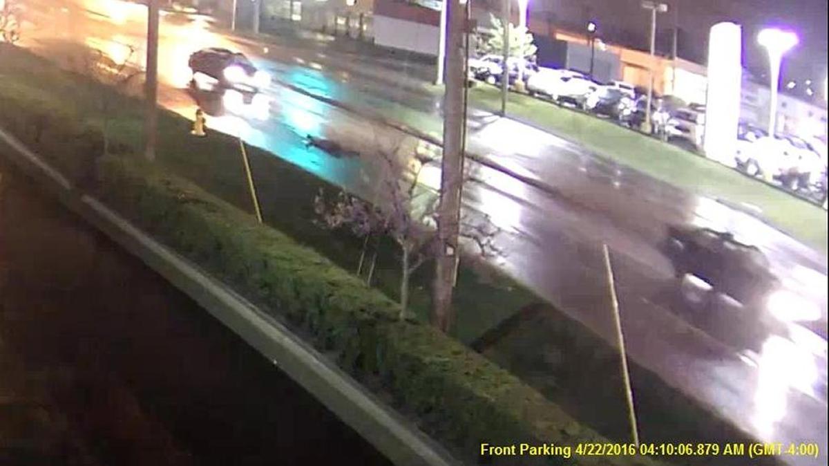 The vehicle on the right is the one that struck Roger E. Morrison early Friday. Morrison died of his injuries.