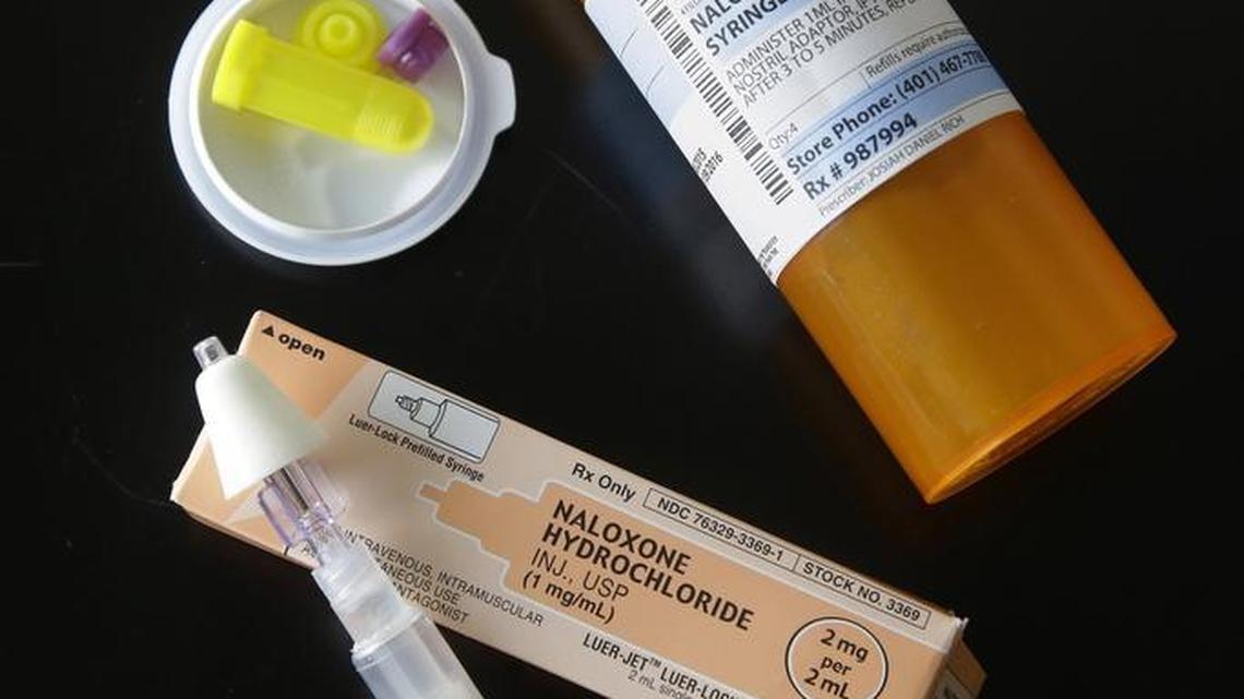 A nasal-administered dose of Narcan in a Rhode Island school nurse’s office last year.