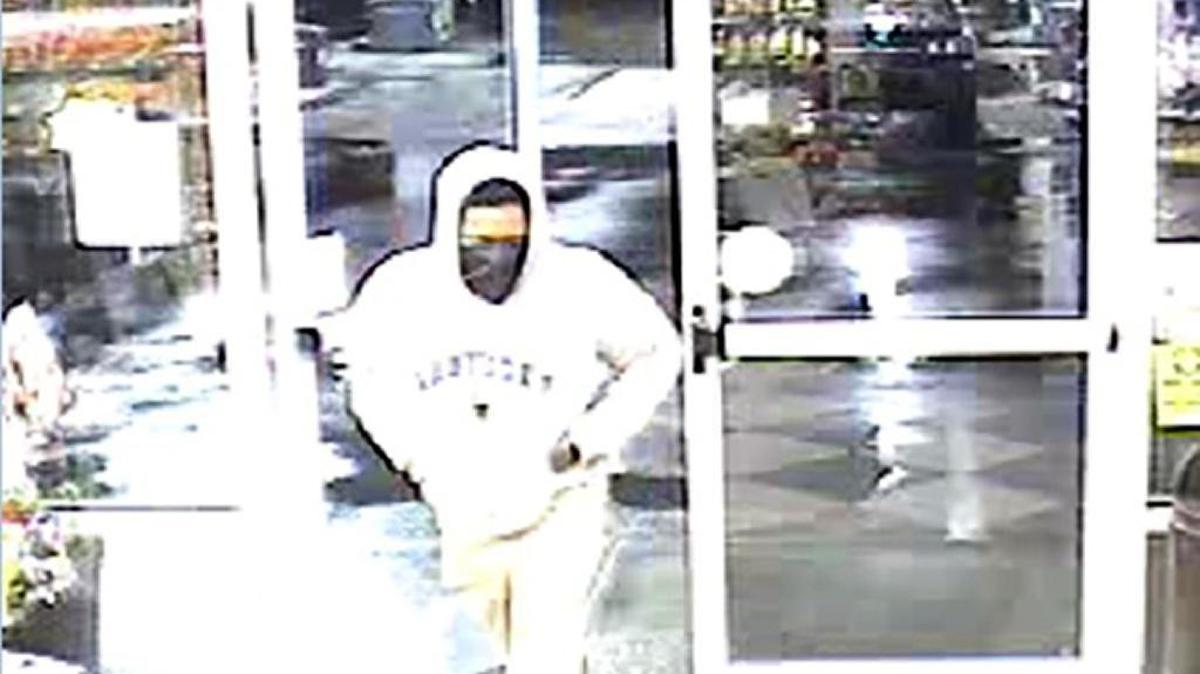 Police say this image from surveillance video shows the man who robbed the Shell station at 435 West New Circle Road on April 6.