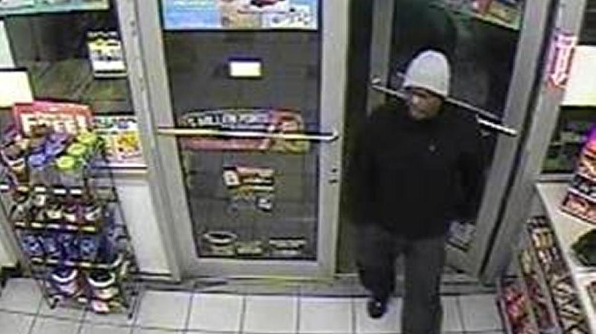 Surveillance footage showed the suspect in the Dec. 14 Speedway robbery.