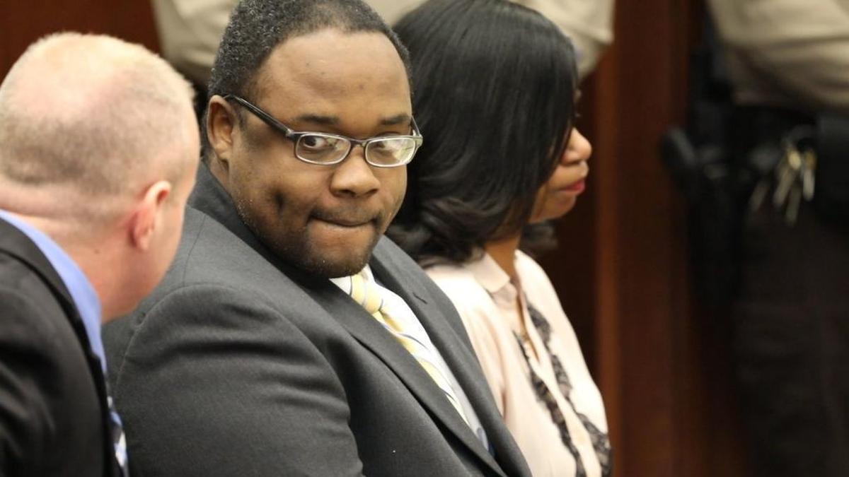 Ronald Exantus spoke with defense investigator Joshua Powell during his trial in Lexington.