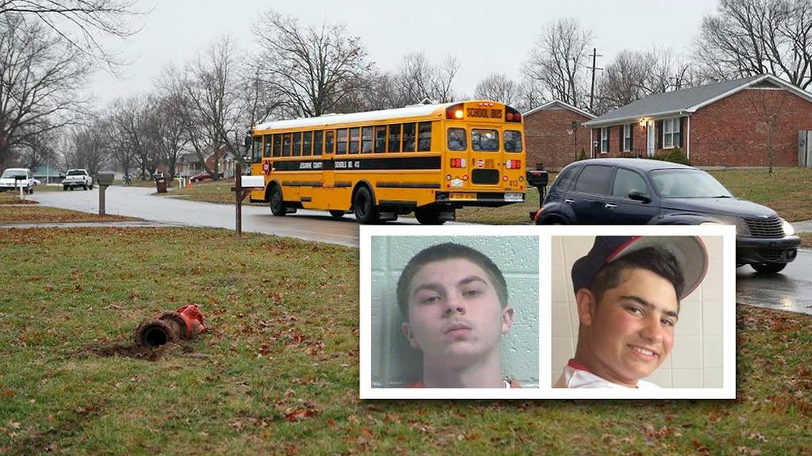 Tyler D. Jeffers, 18, has been charged with murder in the shooting of Leo Travers, 15, of Nicholasville, who was found Thursday night on Garden Park Drive with a gunshot wound. While trying to get away from the gunfire, a woman drove over a fire hydrant, shown here Friday morning.