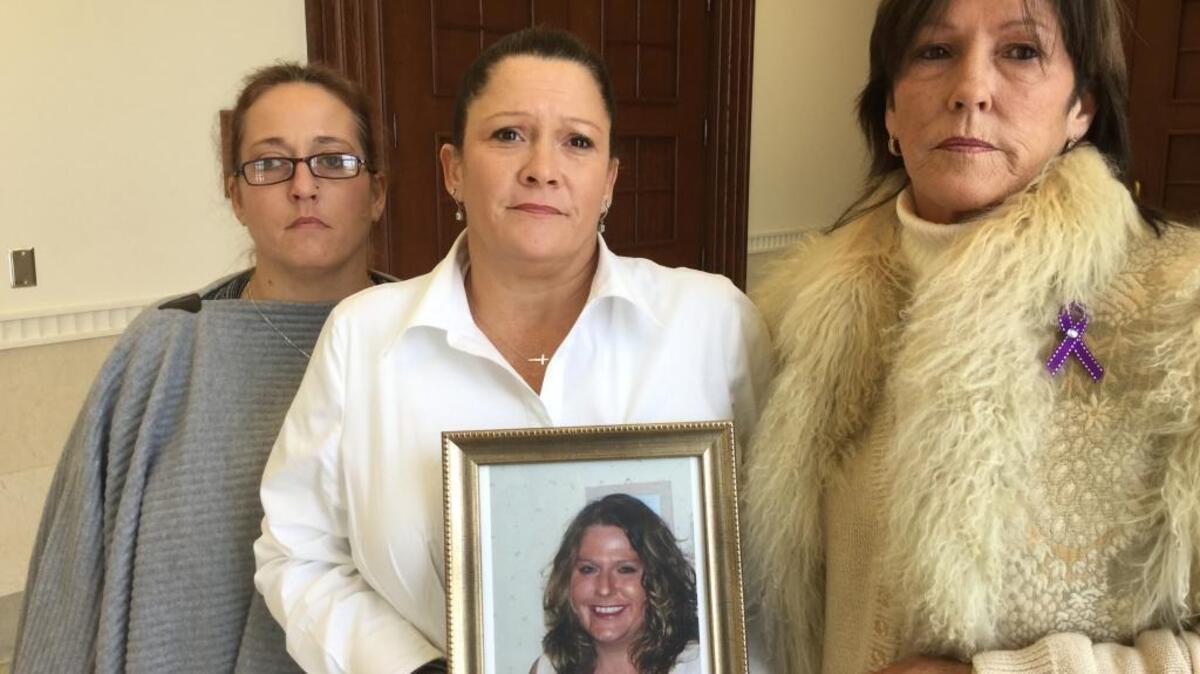 Relatives of Felicia Walker attended Thursday’s sentencing of Michael Wayne Crowe. From left to right are Nicole Walker, a sister to Walker; Karen Moore of Clearwater, Fla., a sister to Walker; and Karen Lee of Inverness, Fla., mother of Felicia Walker.