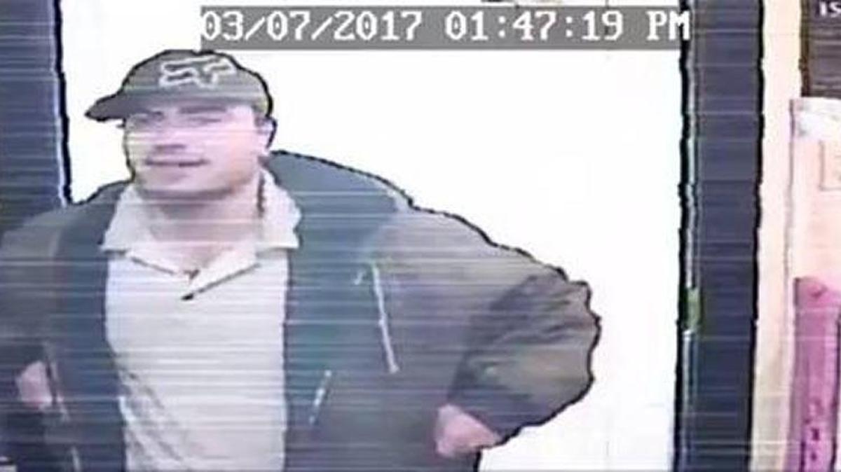 This frame was taken from a surveillance video that shows a man entering Willcutt Guitars on Rosemont Garden, asking for the price of a guitar and then running out of the store with the instrument without paying. It was a $600 Epiphone Les Paul Sunburst guitar, according to police.