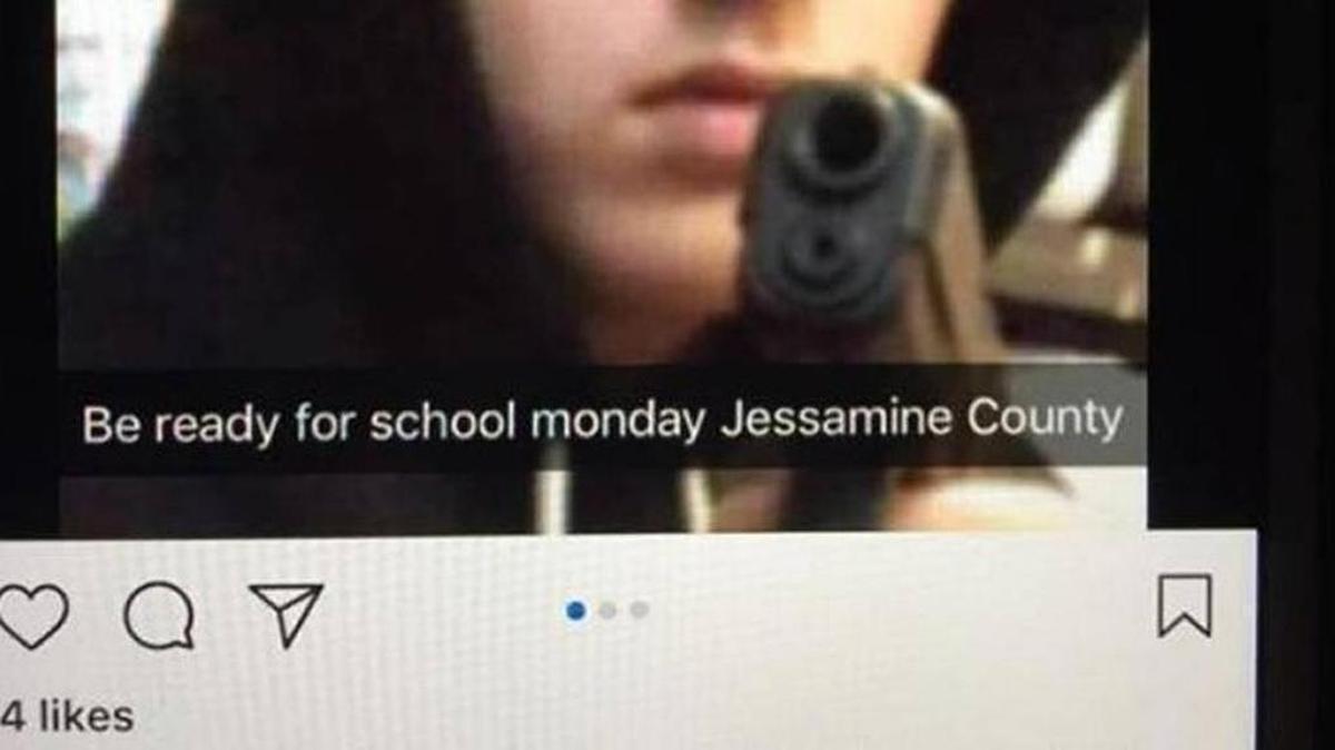 This is a portion of the original threat posted to Snapchat on Saturday in Jessamine County.