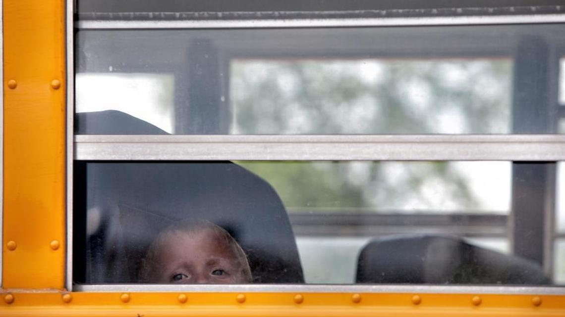 A preschool student rides a bus to the Owsley County Early Childhood Education school. A documentary that premieres Tuesday on PBS focuses on efforts to improve the lives of preschoolers in the Eastern Kentucky county.