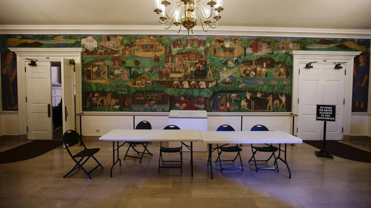 Mural in Memorial Hall.