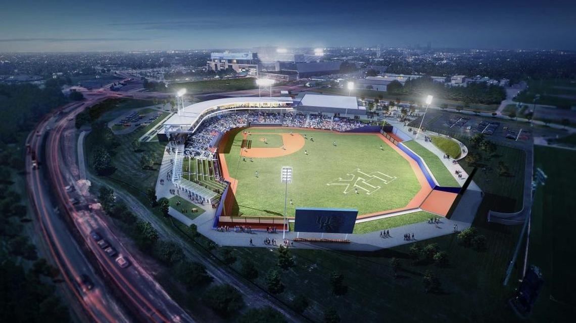 This rendering shows a $49 million baseball stadium approved Friday by the University of Kentucky Board of Trustees.