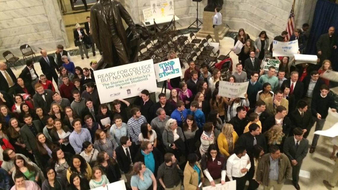 The Prichard Student Voice Team organized a rally on college affordability on March 3 in the Capitol Rotunda.