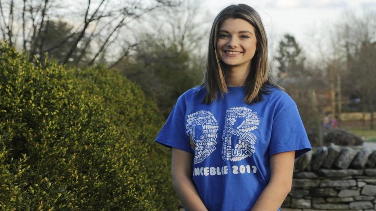 University of Kentucky freshman Emily Dawson at the UK Arboretum in Lexington, Ky., on Feb. 24, 2017. Dawson, a cancer survivor will be participating in Dance Blue, the 24 hour dance marathon for cancer awareness and fundraiser for cancer research.