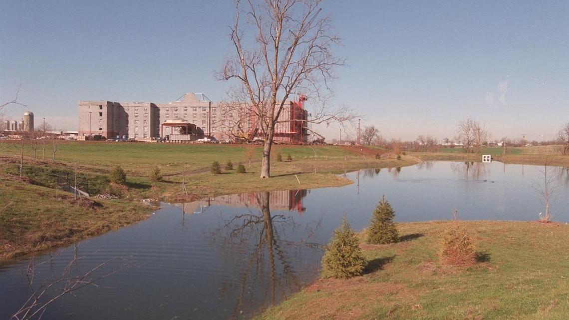 The Embassy Suites hotel, shown here under construction, opened in 1999 in UK’s Coldstream Research Park. UK has approved plans for another, adjacent hotel.