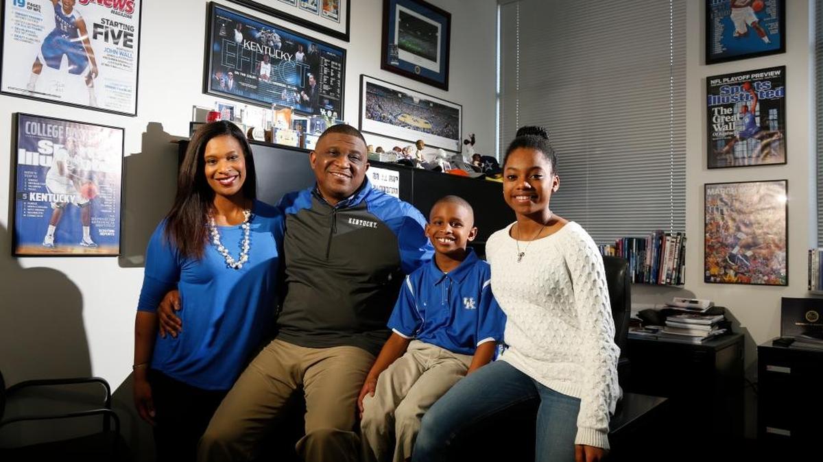 DeWayne Peevy, University of Kentucky’s deputy director of athletics, with his family, including wife, Allison, son Braden, and daughter Kaitlyn.