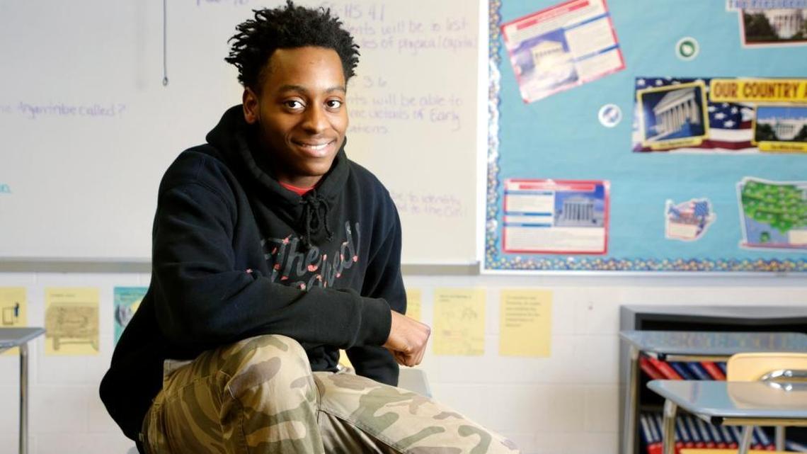 In this Herald-Leader photo from January 2016, Carl Garner Jr. is shown in a classroom at the Lexington Day Treatment Center. His essay on why a hotdog is not a sandwich was featured on the Judge John Hodgman podcast. On Sunday, Garner became Lexington’s second homicide victim of 2018.