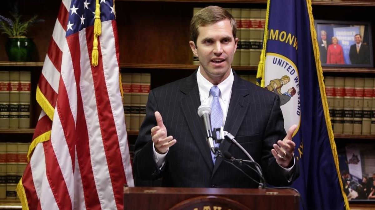 Kentucky Attorney General Andy Beshear stated he has filed suit against Governor Matt Bevin for his university cuts on Monday April 11, 2016 in Frankfort, Ky.