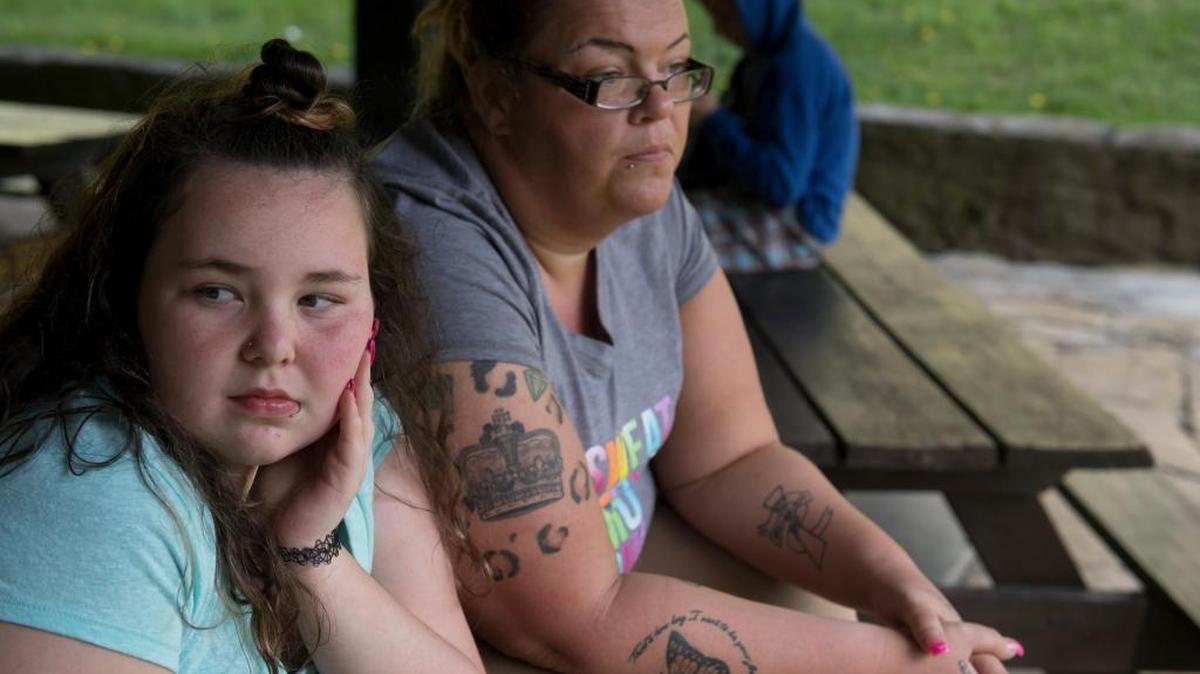 Caitlin Dolan, 13, of Canonsburg, Pa., was denied lunch at school on her first day of seventh grade because of an outstanding balance that her mother, Merinda Durila, right, said was the result of a paperwork mix-up.