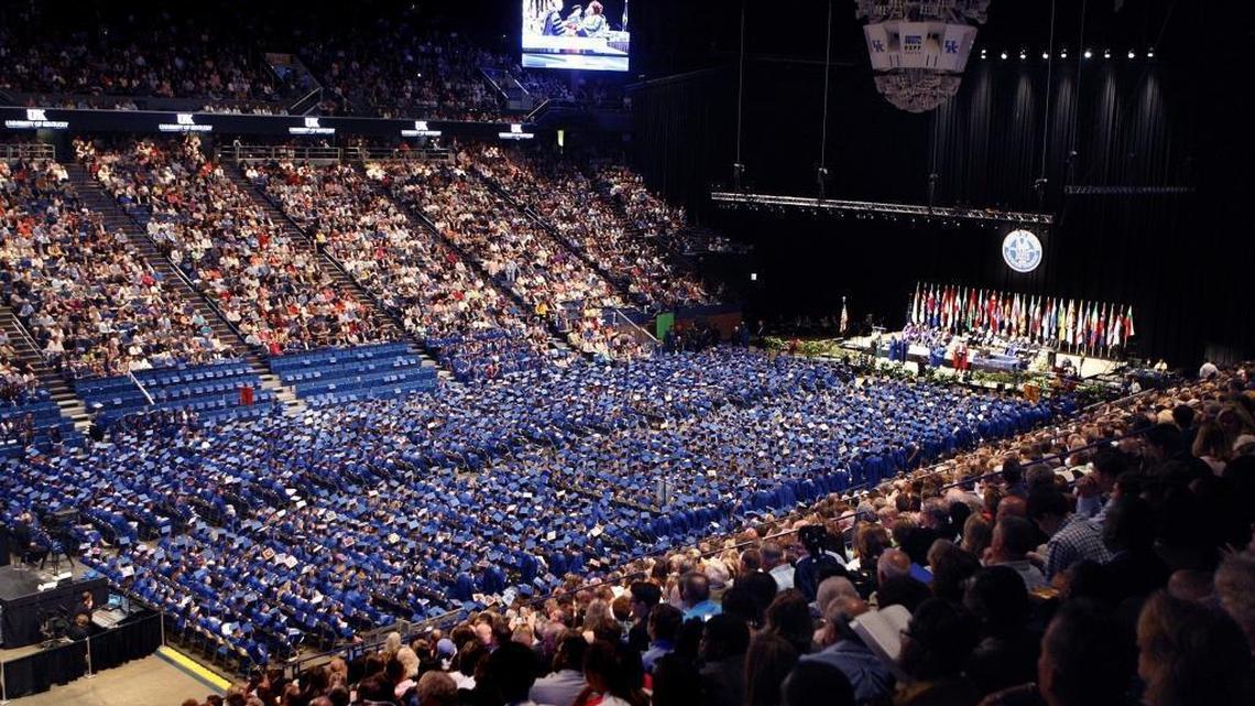 UK conferred degrees on more than 1,300 graduates during the morning commencement ceremony at Rupp Arena in Lexington, Ky., Sunday, May 8, 2016.