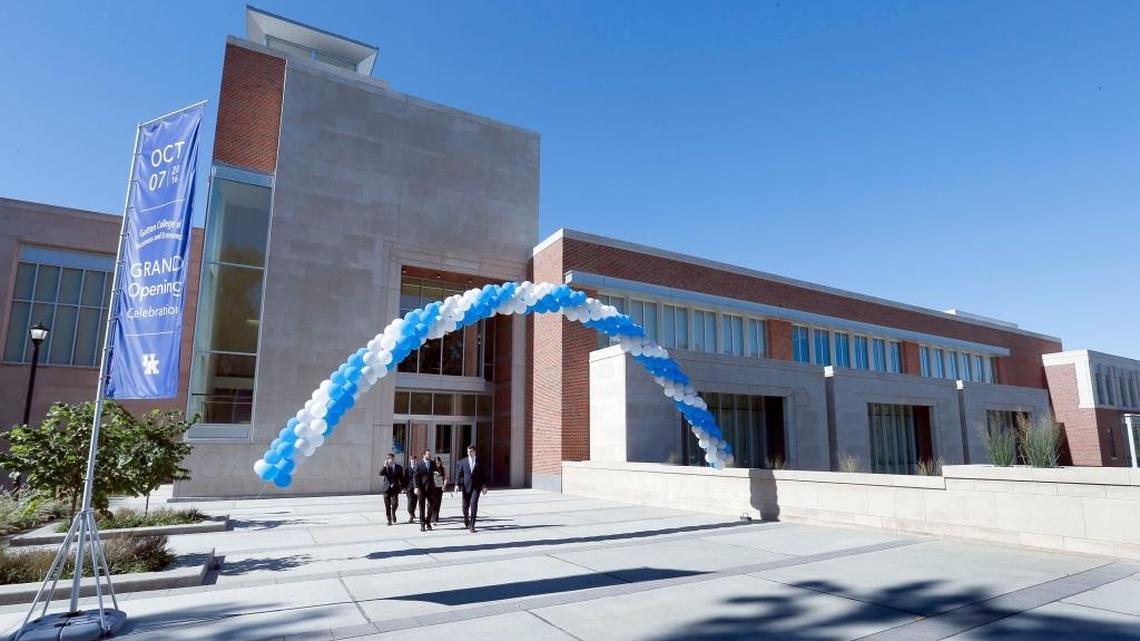 The University of Kentucky expanded Gatton College of Business and Economics at South Limestone and Administration Drive was celebrated Friday with a grand opening. The $65 million project, financed entirely through philanthropy, incorporated the original Gatton building, built in 1963, and its 1993 addition.