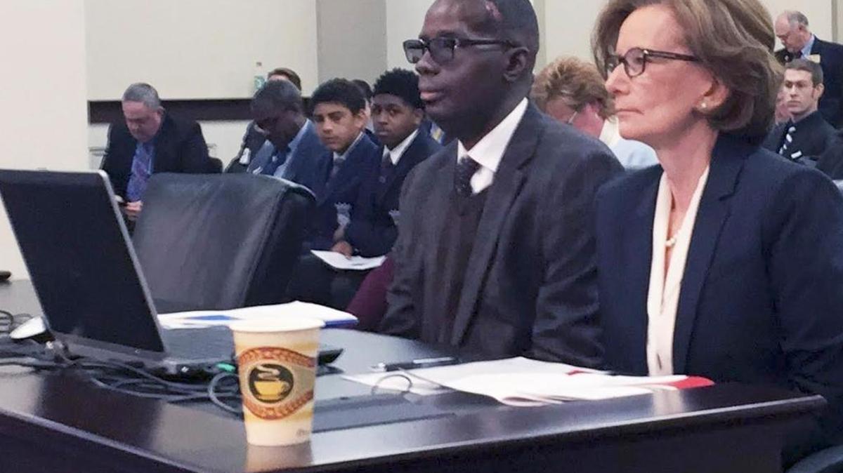 Fayette County Superintendent Manny Caulk, left, and Jefferson County Superintendent Donna Hargens testified before the House Education Committee in Frankfort on Tuesday.