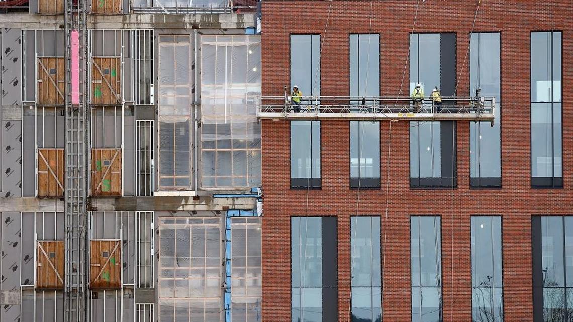 Construction continued Tuesday on the University of Kentucky Research Building 2, a new health research building on Virginia Avenue. State lawmakers gave the building $40 million in state bonding Monday.