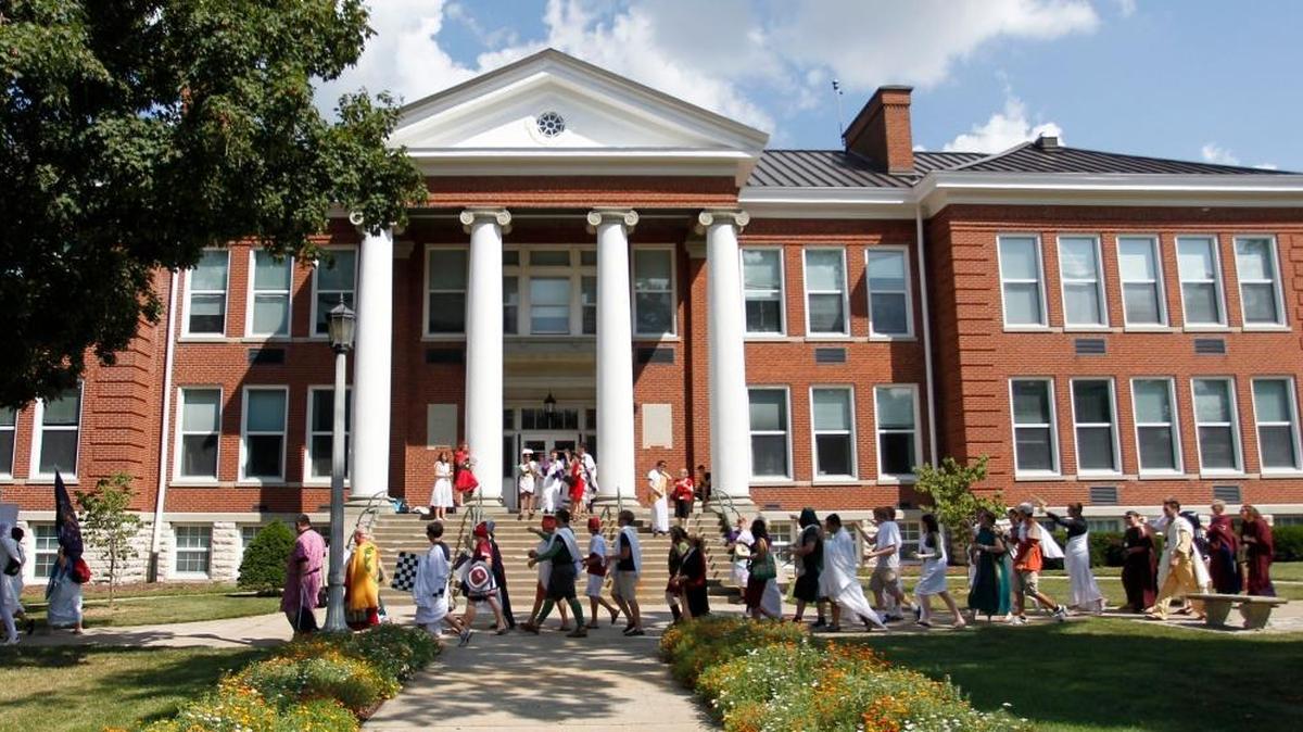 During a weeklong 2011 National Junior Classical League Convention at EKU, 1600 students representing 32 states marched through the EKU campus in a Roman triumphal march in Roman regalia on Friday July 29, 2011 in Richmond, Ky.
