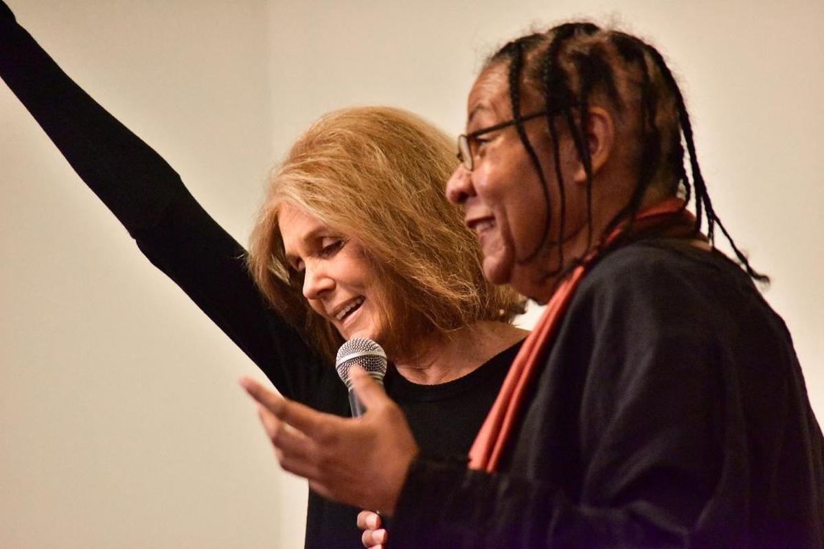 Feminist Gloria Steinem, left, appears with bell hooks at a program at Berea College on Nov. 16, 2015