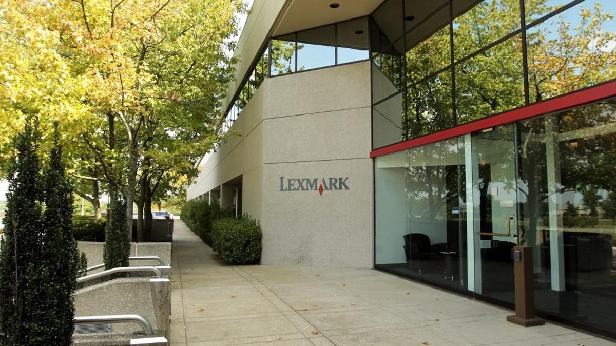 The main entrance to Lexmark’s headquarters in Lexington is shown in 2012. The company announced a new CEO on Tuesday.
