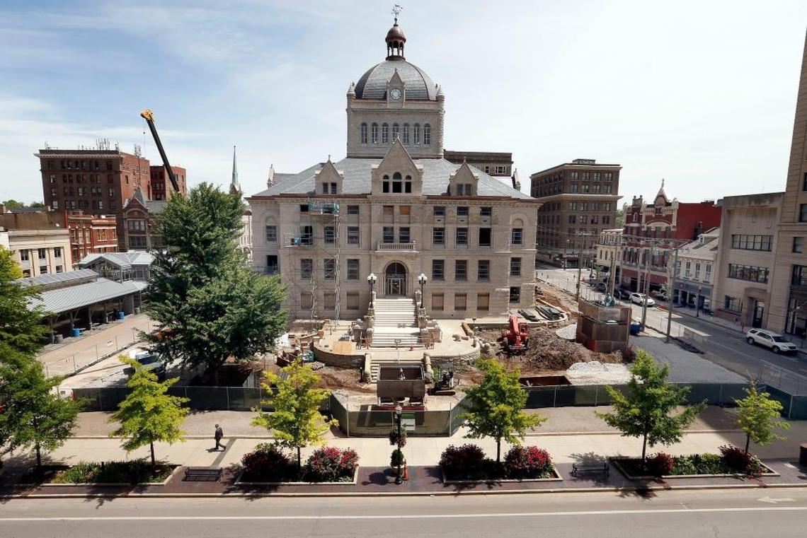 The circa 1898 old Fayette County Courthouse renovated at great expense and reopened in 2018.