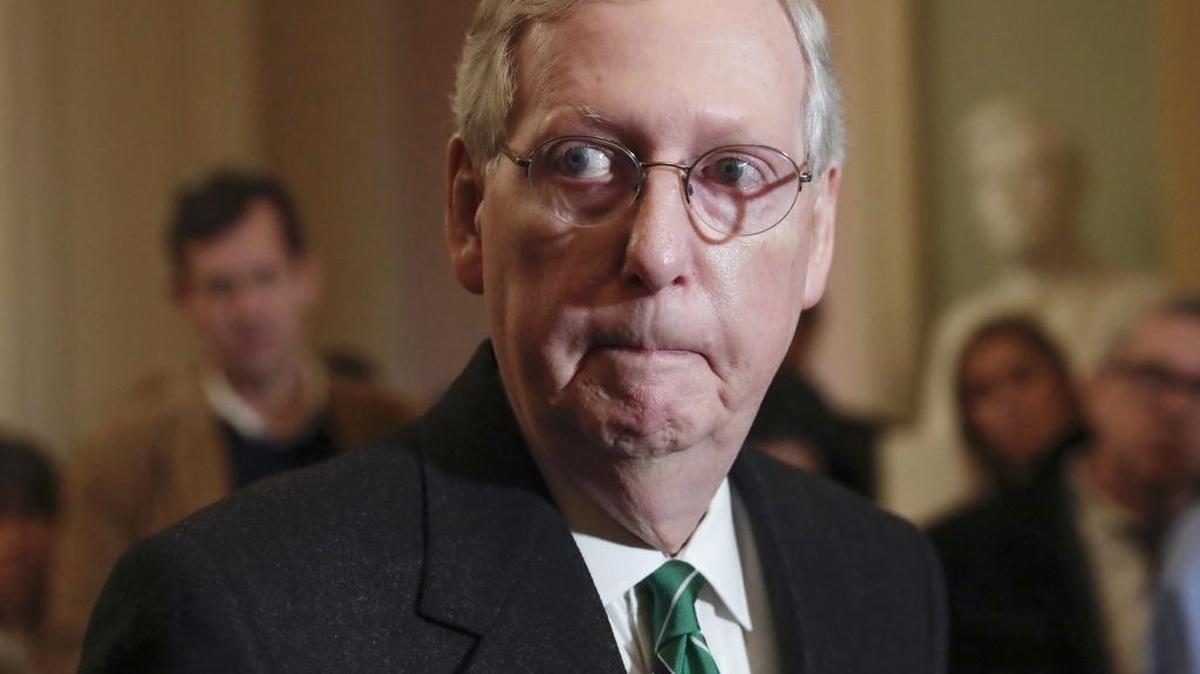 Senate Majority Leader Mitch McConnell, R-Ky., was photographed during a news conference at the Capitol in Washington, Tuesday, March 6, 2018. (AP Photo/J. Scott Applewhite)