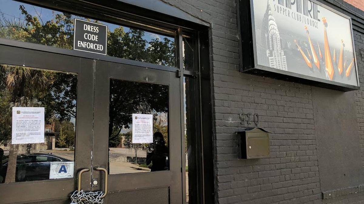 The Empire Supper Club on Lady Street was padlocked shut Saturday after police declared it a nuisance and shut it down. Eight people were injured after shots were fired outside the club early Saturday morning.
