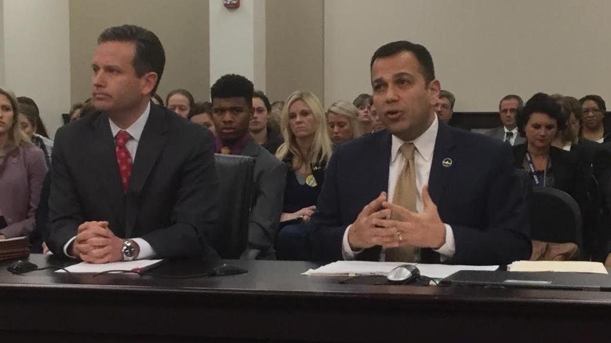 Louisville lawyer Bradley Case, left, and state Sen. Ralph Alvarado, R-Winchester, testified Wednesday in favor of Senate Bill 18.