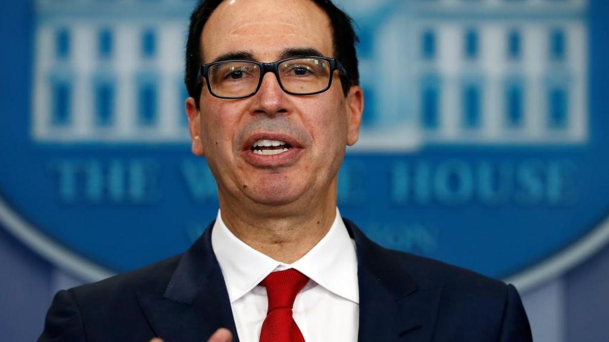 FILE - In this Friday, Aug. 25, 2017, file photo, Treasury Secretary Steven Mnuchin speaks during a news briefing at the White House in Washington. During a CNBC interview, Thursday, Aug. 31, 2017, Mnuchin avoided a direct answer when asked whether he supported the decision made by the Obama administration to replace Andrew Jackson on the $20 bill with Harriet Tubman, the 19th century African-American abolitionist who was a leader in the Underground Railroad. Mnuchin's response raised speculation that Tubmanâ€™s future on the $20 bill could be in jeopardy.