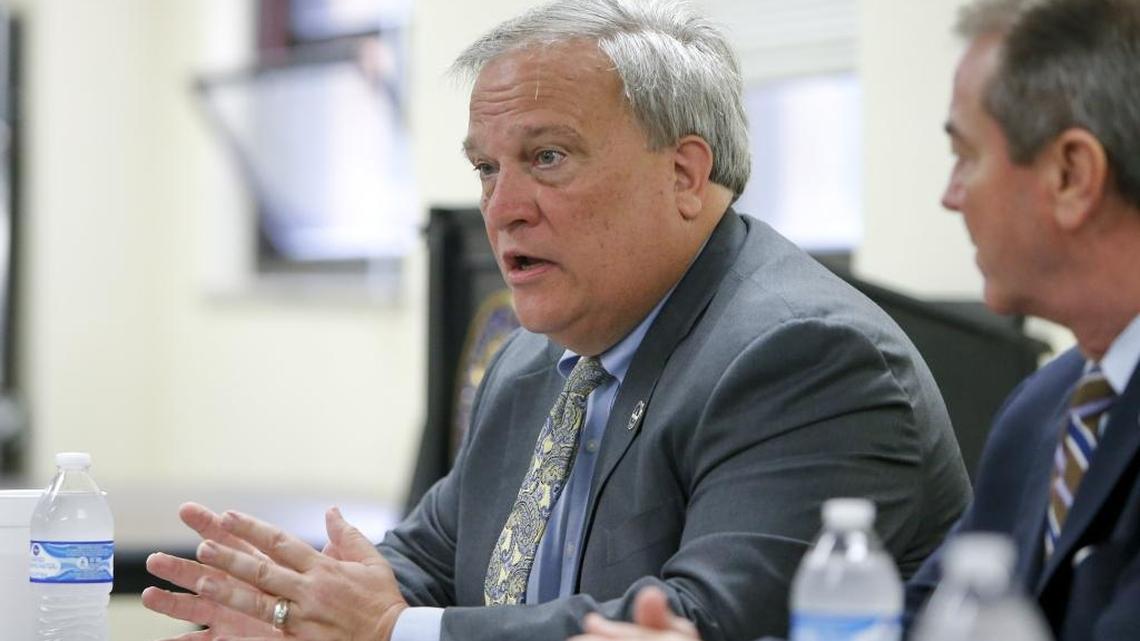 Senate President Robert Stivers answers a question from the media during a press conference at the Kentucky State Capitol Annex in Frankfort, Ky., on Wednesday, February 21, 2018.