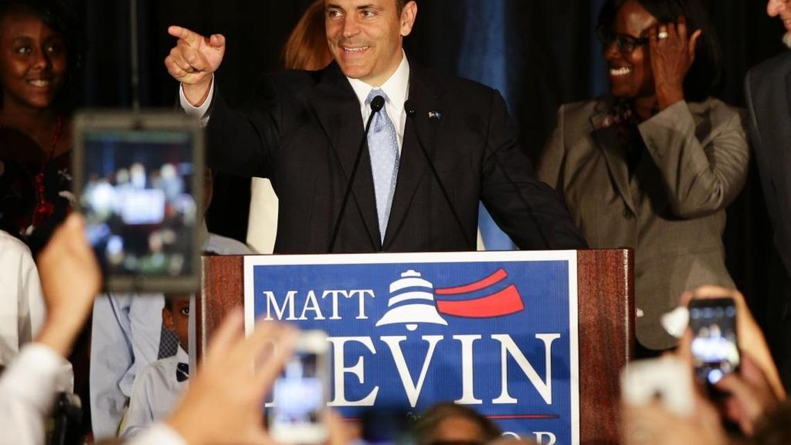 Matt Bevin spoke after winning the election for Governor of Kentucky at the Galt House in Louisville, Ky. on Tuesday, November 3, 2015. Photo by Mark Cornelison | Staff