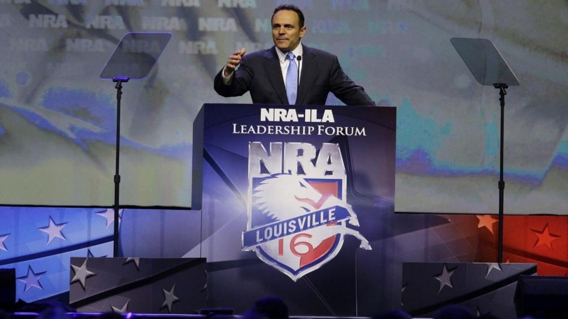 Gov. Matt Bevin spoke at the 2016 NRA convention in Louisville.