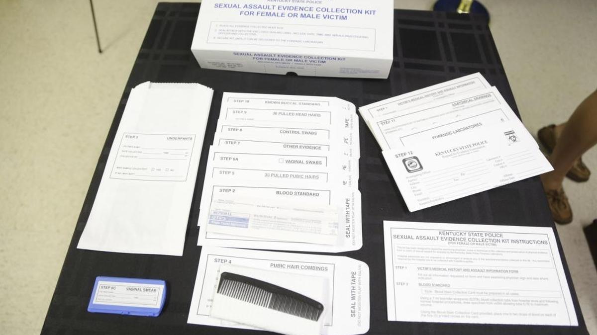 A sexual assault evidence collection kit used by Kentucky State Police.