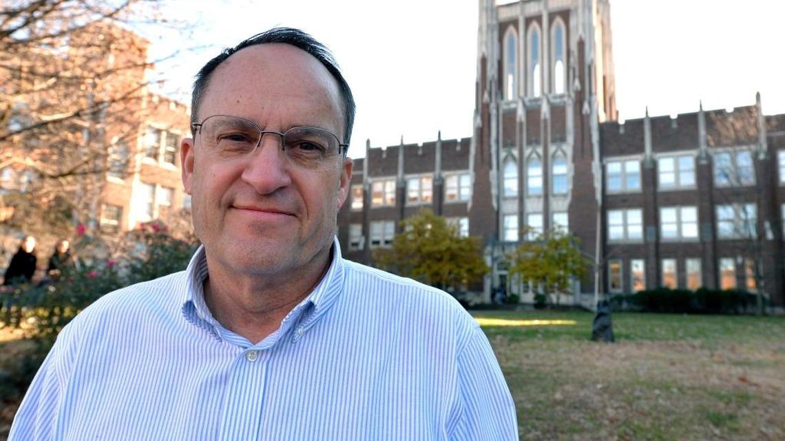 Dr. Randy Wieck, a teacher at duPont Manual High School in Louisville, KY, Wednesday, Dec. 6, 2017. Dr. Wieck has been waging an unsuccessful (so far) battle to get the state to adequately fund the teacher pension system.