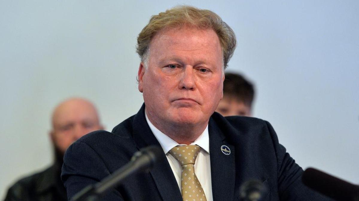 In this Dec. 12, 2017, file photo, Kentucky State Rep., Republican Dan Johnson addresses the public from his church regarding sexual assault allegations in Louisville, Ky. Bullitt County Sheriff Donnie Tinnell says Johnson committed suicide on Wednesday, Dec. 13, in Mount Washington, Ky.