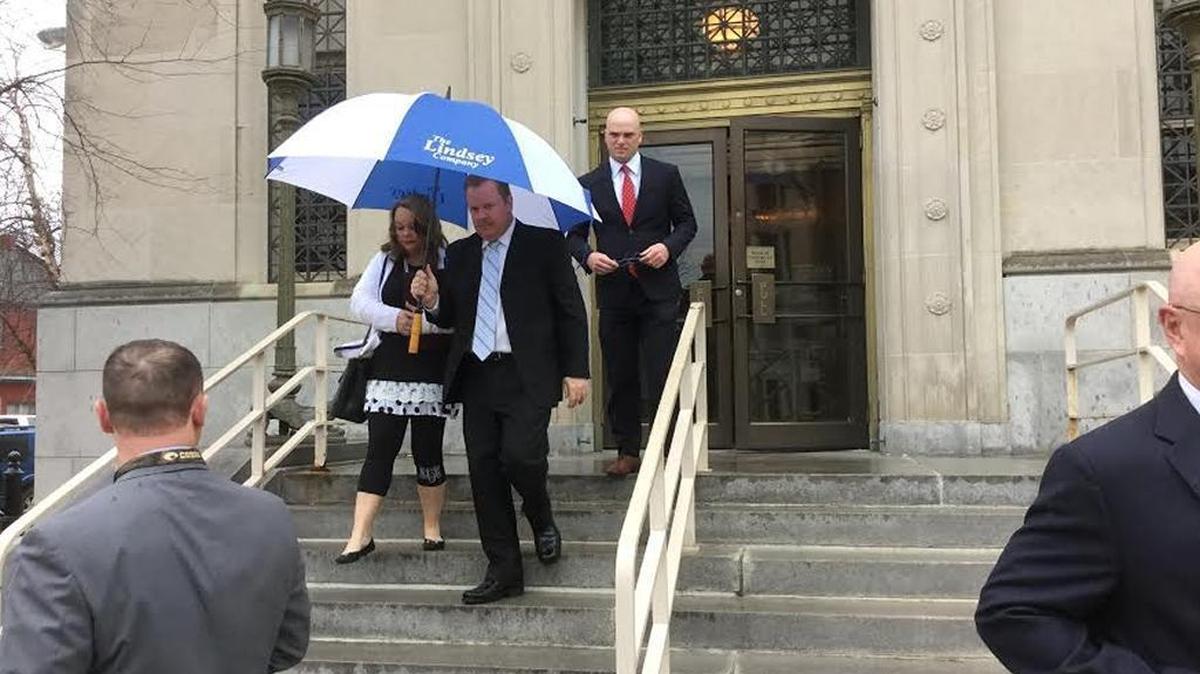 Former state Rep. W. Keith Hall left the federal courthouse in Lexington on Thursday, March 24, 2016, after he was sentenced to seven years in prison for bribing a state mine inspector.