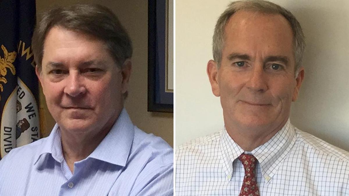 Judges Glenn Acree, left, and Larry VanMeter