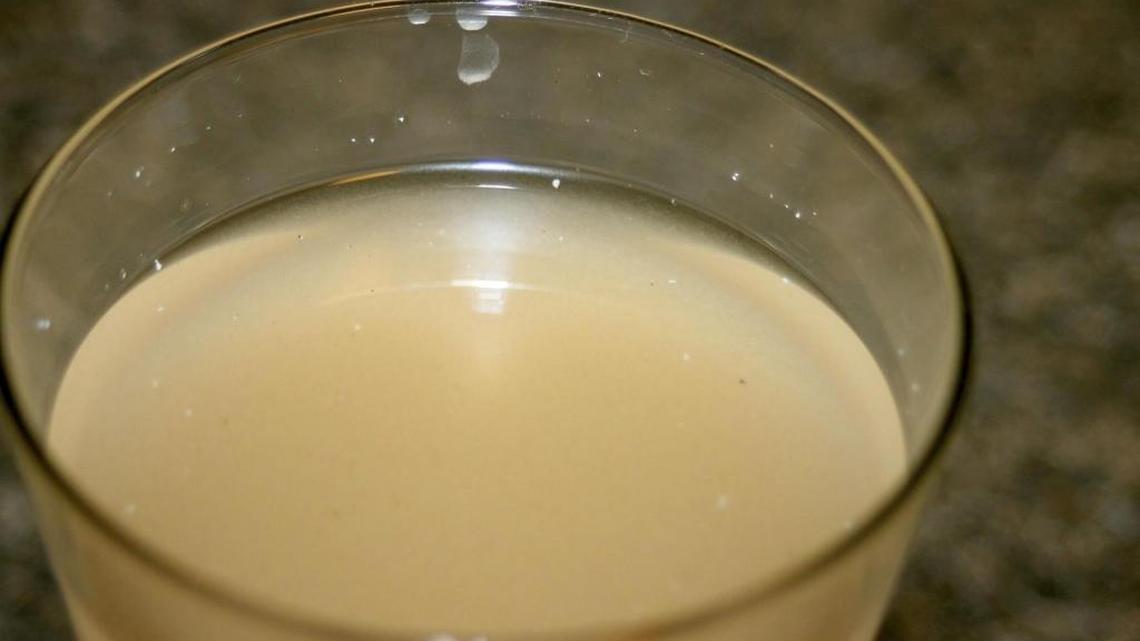 A murky glass of water from the faucet of a Warfield resident, posted in September on the Facebook page of the Martin County Water Warriors.