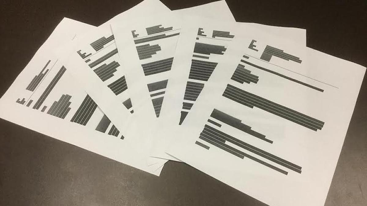 Some of the blacked-out office emails released this week by Attorney General Andy Beshear from the file of his former deputy, Tim Longmeyer, who pleaded guilty last month to bribery.