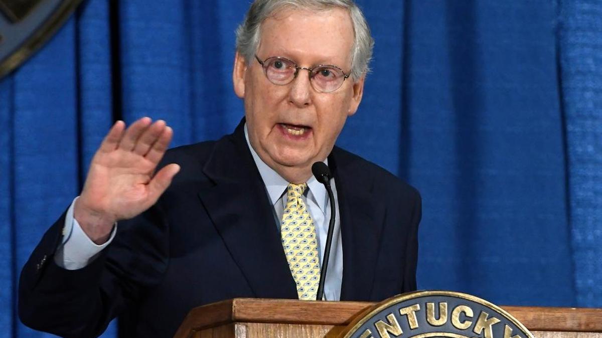 “We’re taking America in a different direction,” Senate Majority Leader Mitch McConnell, shown here during Thursday’s Kentucky Farm Bureau Country Ham Breakfast, said. “The liberals are going to struggle and fight and protest every step of the way, but we’re the ones in charge now and we intend to deliver every step of the way.”