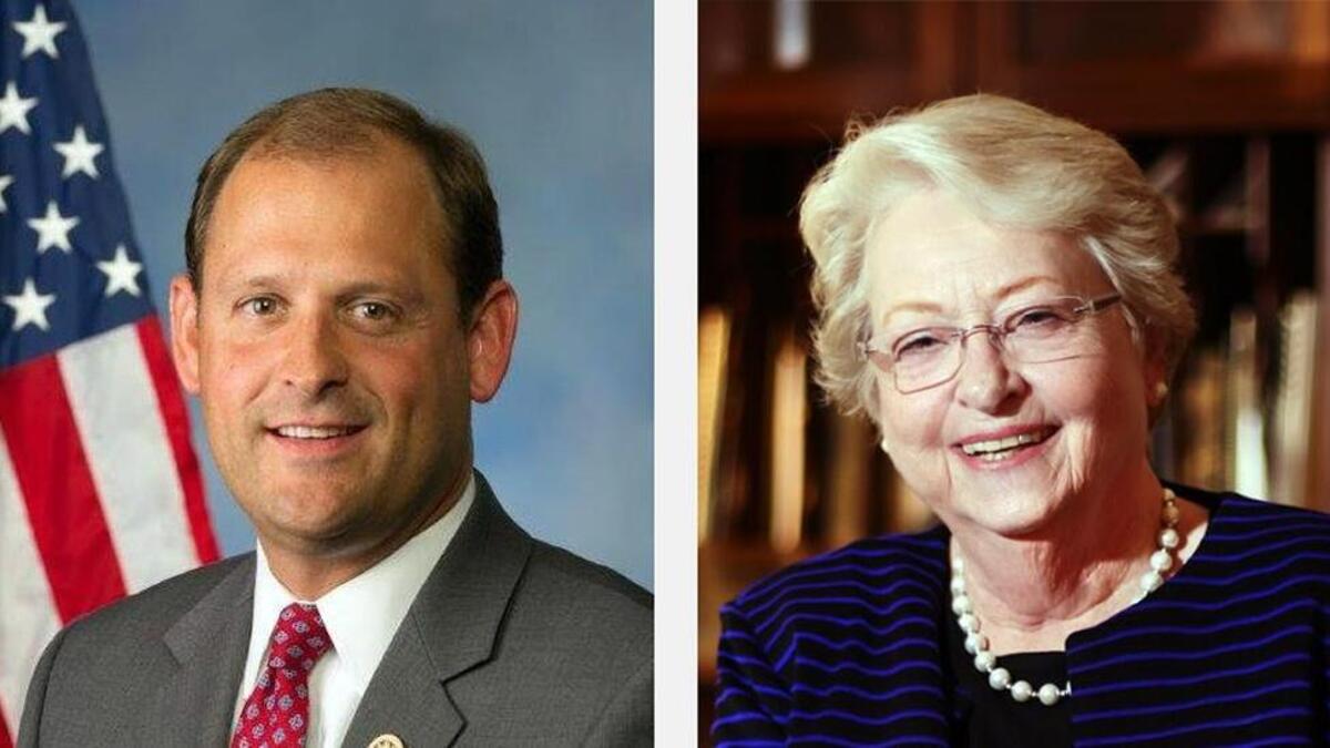 Congressman Andy Barr, left, and Nancy Jo Kemper.