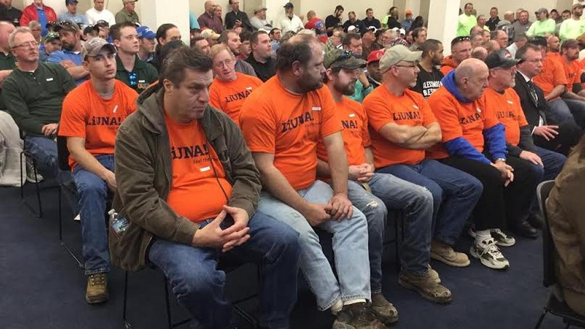 Union workers attended a House committee meeting Thursday to oppose exemptions to the state’s prevailing wage law.