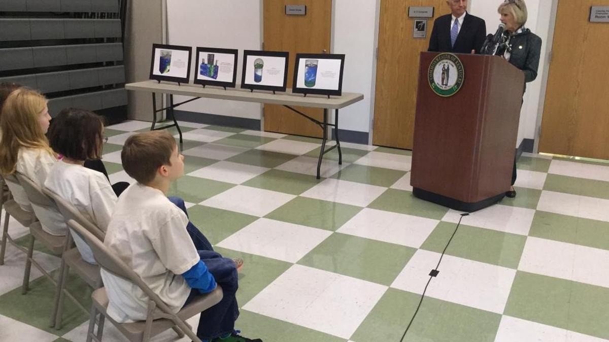 Students from Virginia Chance School in Louisville were present for the naming of the Capitol Education Center in honor of First lady Jane Beshear.