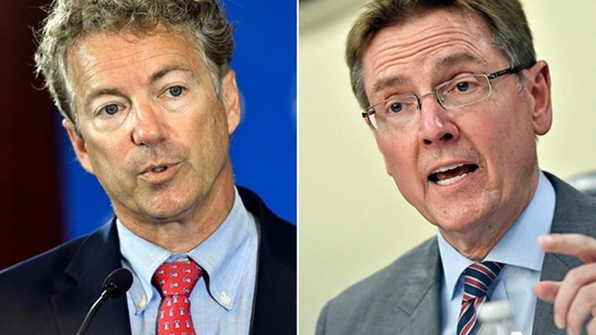 Sen. Rand Paul, left, and Lexington Major Jim Gray