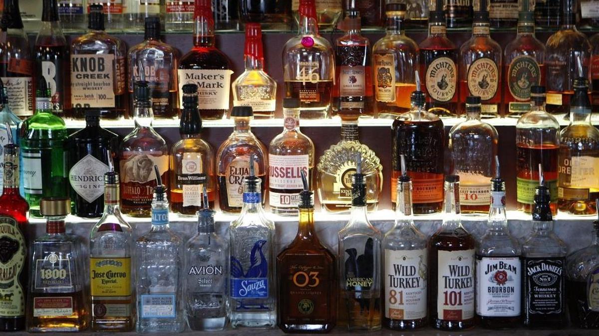 The liquor selection at Parlay Social in Lexington, Ky., Tuesday, December 8, 2015.