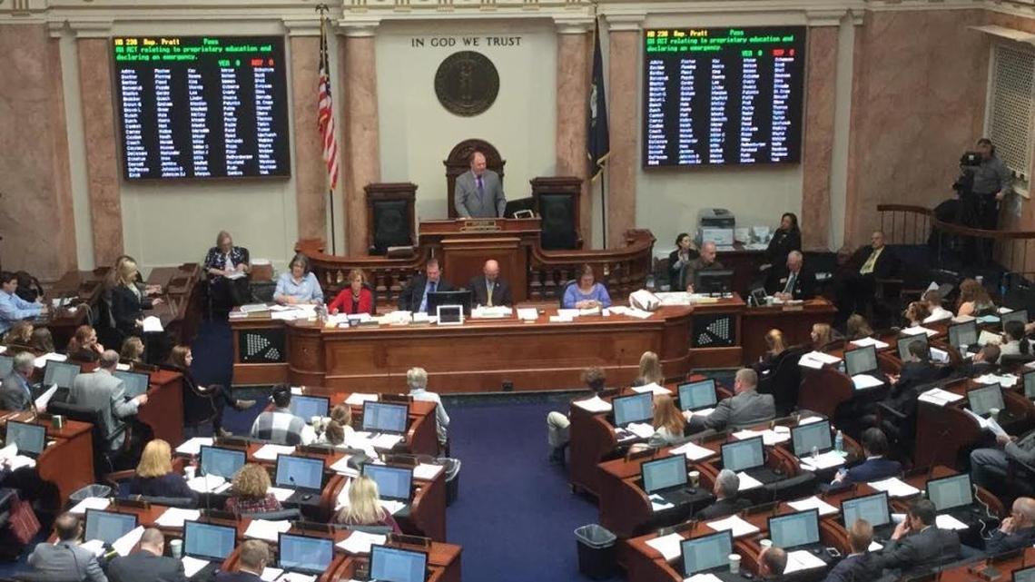 The Kentucky House of Representatives voted on bills on Friday, March 3, 2017, at the state Capitol in Frankfort.