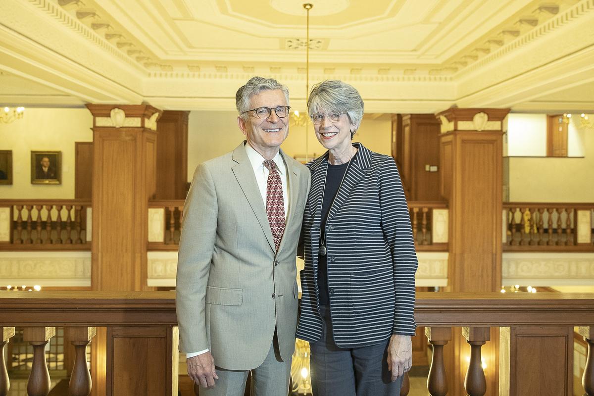 Fayette Circuit Court Judge Ernesto Scorsone and Debra Hensley pose for a portrait on the second floor of the Lexington City Government Building Thursday, June 20, 2019.