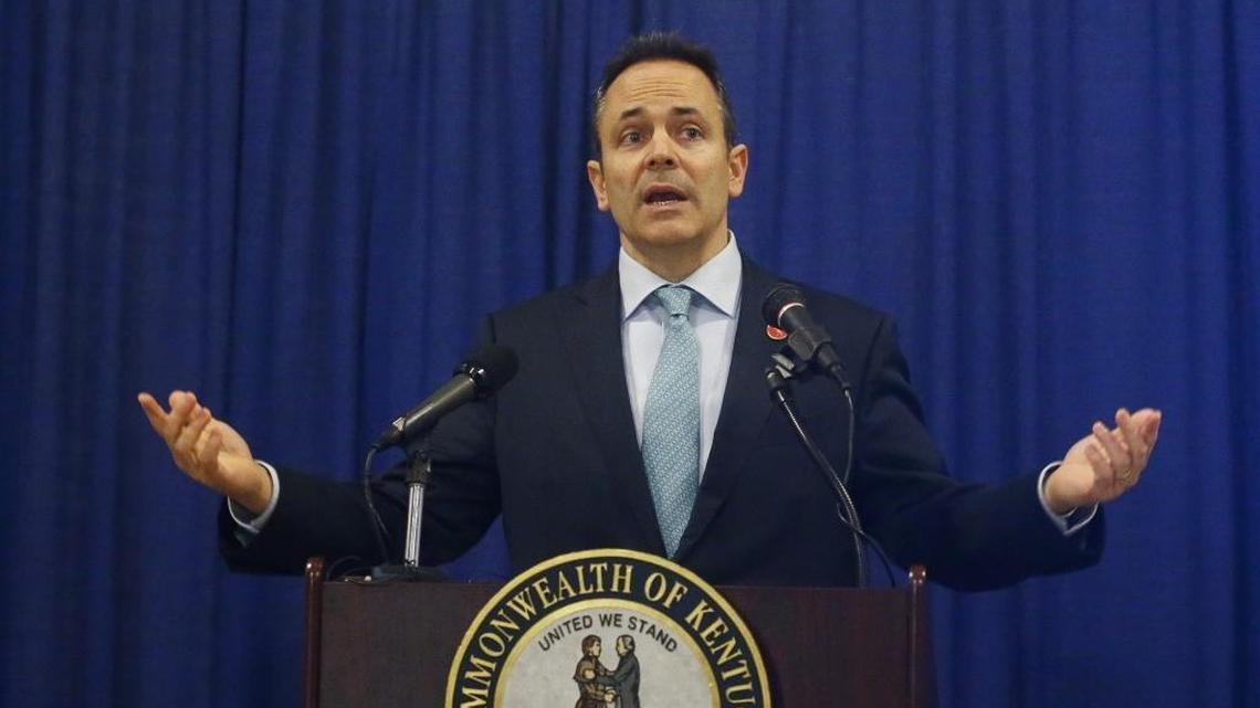 Kentucky Gov. Matt Bevin announced federal approval of Kentucky's Medicaid waiver Friday in the Capitol Rotunda in Frankfort.